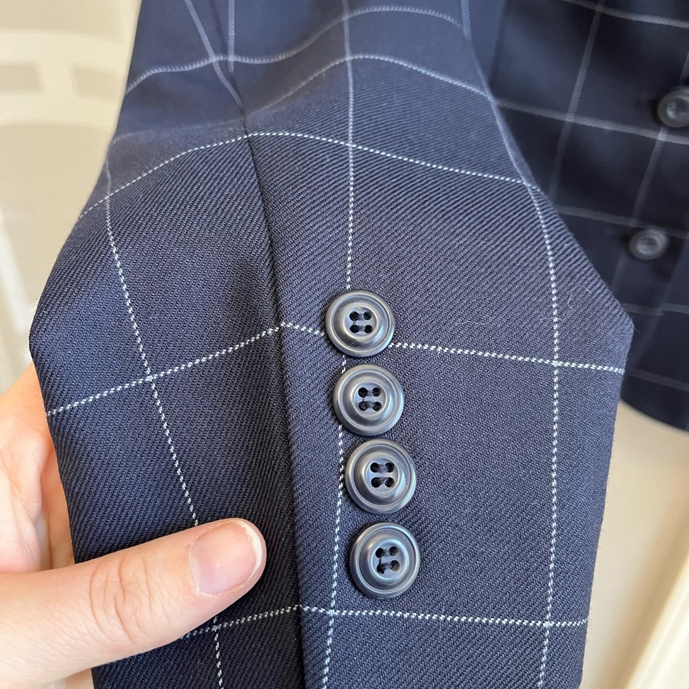 Pendleton Navy Windowpane Wool Blazer - Picture 6 of 9